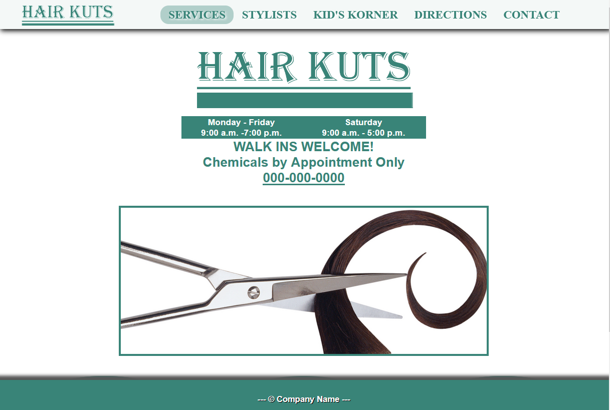 Kuts Haircut Website