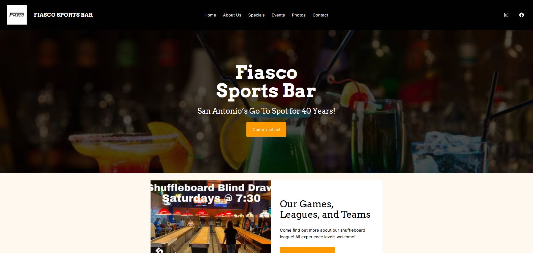 Fiasco Sports Bar Website
